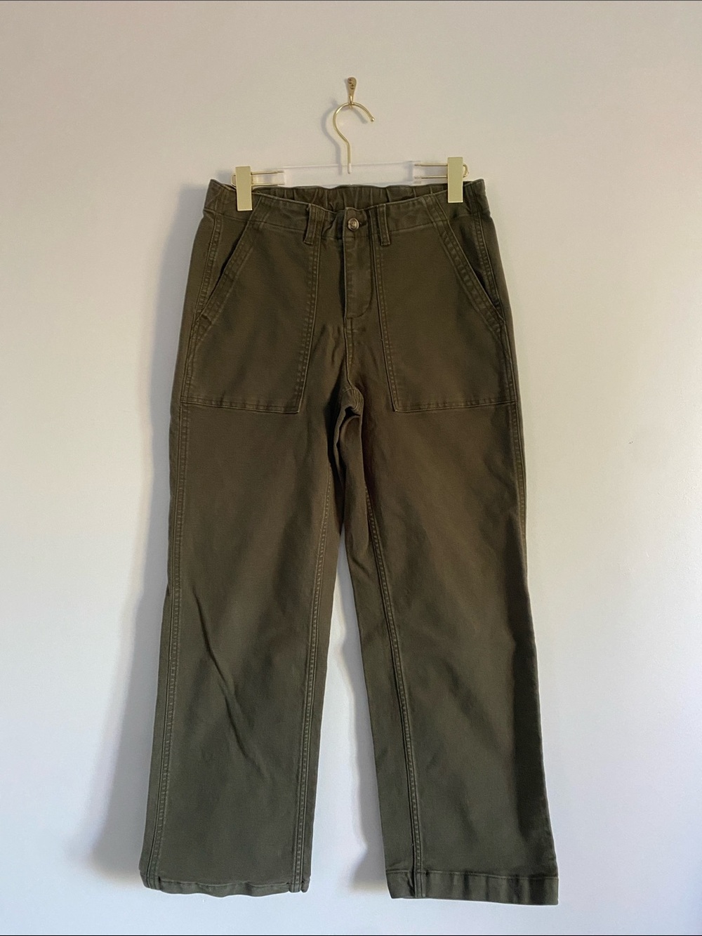Chaps Army Green Wide Leg Crop